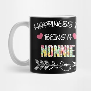 Happiness is being Nonnie floral gift Mug